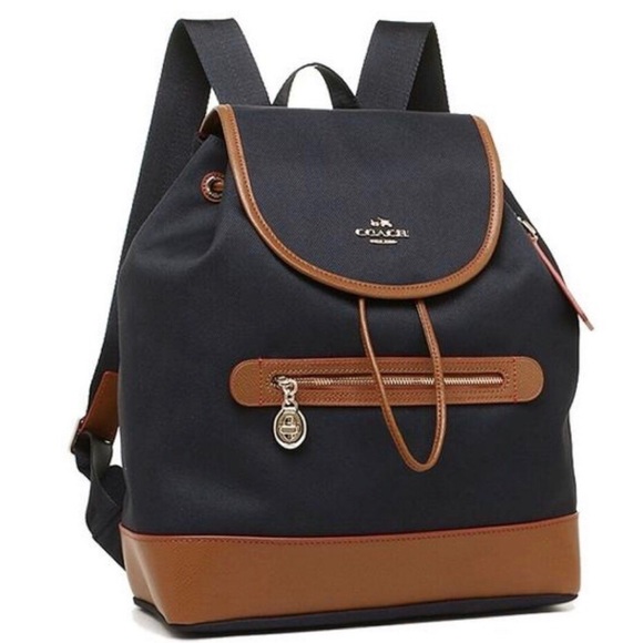 Coach Handbags - ✖️SOLD✖️Coach Backpack Sawyer Navy with Saddle